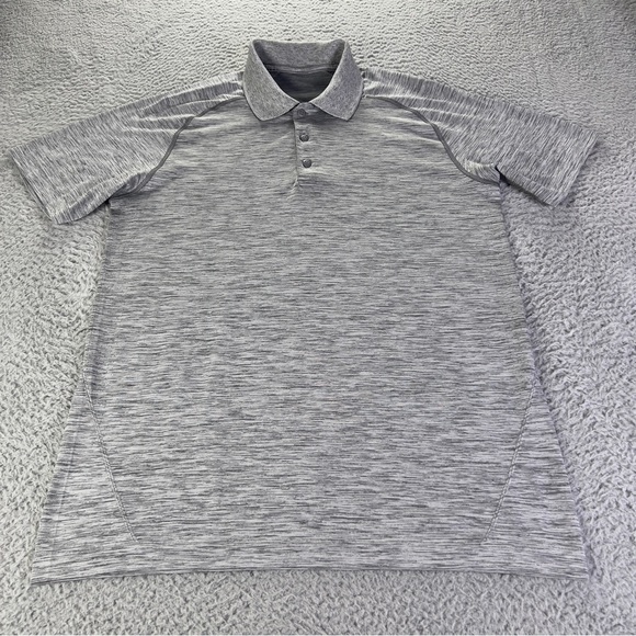 Lululemon Metal Vent Tech Polo Shirt Mens Medium Gray Performance Ative Golf - Picture 1 of 7